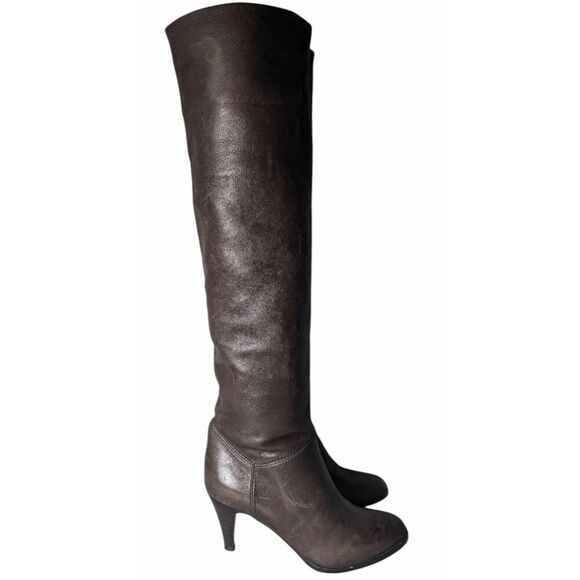 L'AUTRE CHOSE Slouchy Brown Leather Over The Knee Boot Size 37.5 - Picture 2 of 8